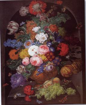 Floral, beautiful classical still life of flowers.090